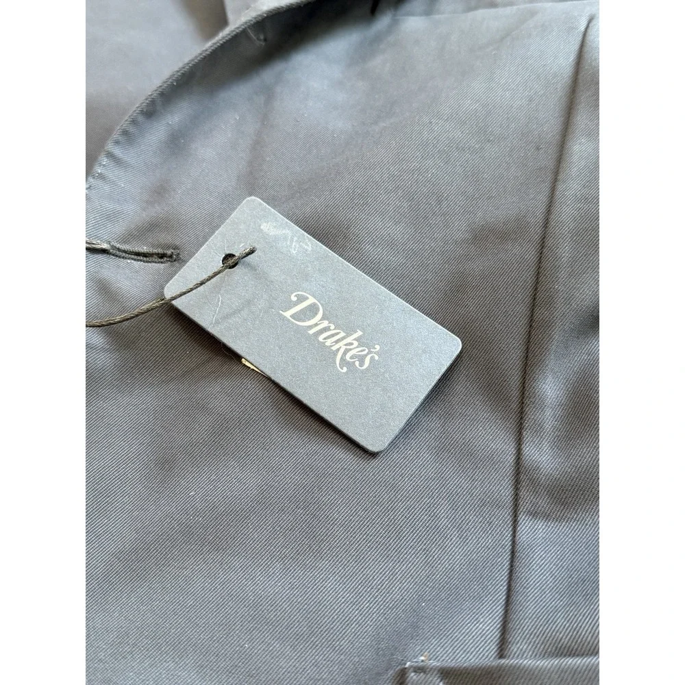 Drake's London Unstructured Cotton Drill Blazer Navy Blue Size 52 / US 42